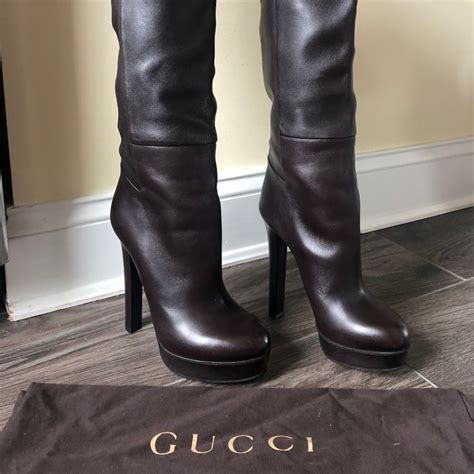 gucci boots with fur|Gucci high heel boots.